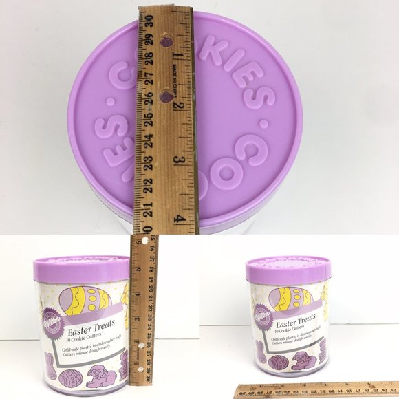 Vtg 1990 Wilton 10 Easter Treats Cookie Cutters Spring Plastic w Orig Container - Picture 4 of 12